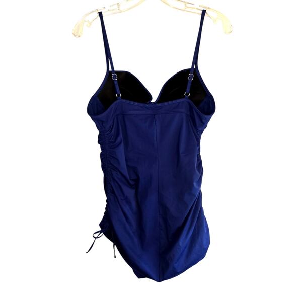 Love Your Assets Large Blue One Piece Women's Swimsuit  Miss Size 12 14 L - Picture 4 of 5
